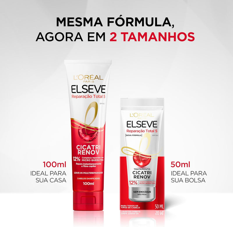 L’Oréal Paris, 109067, Leave-In De Tratamento Elseve Cicatri Renov, 50Ml