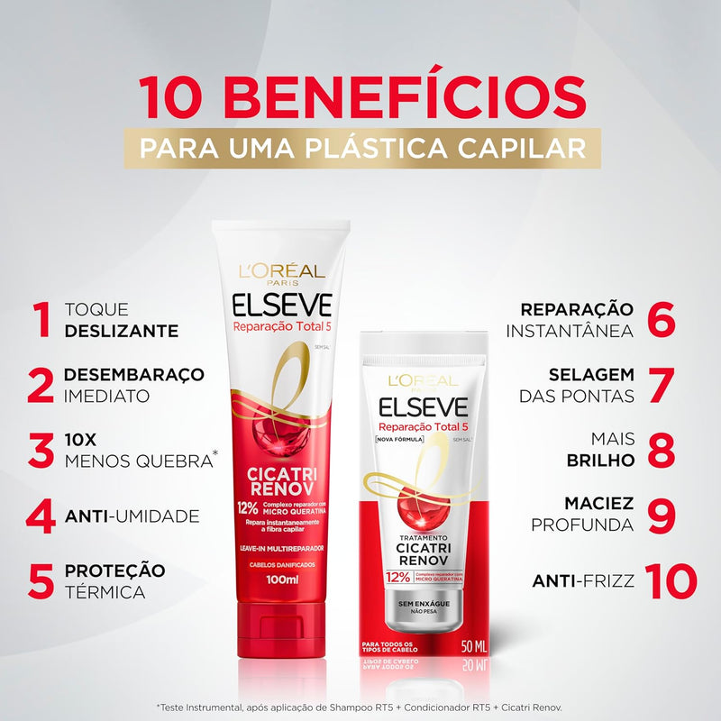 L’Oréal Paris, 109067, Leave-In De Tratamento Elseve Cicatri Renov, 50Ml