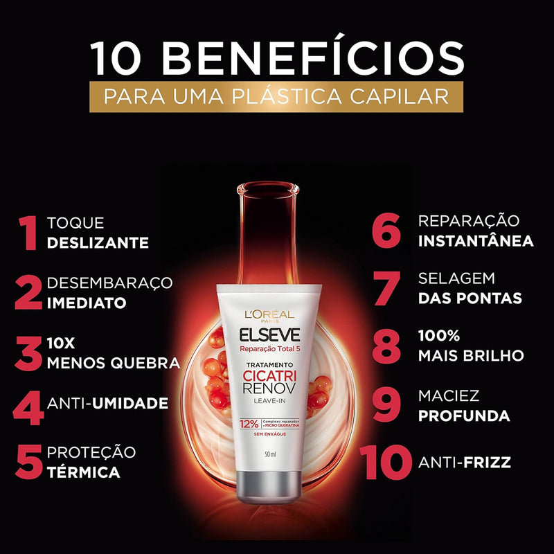 L’Oréal Paris, 109067, Leave-In De Tratamento Elseve Cicatri Renov, 50Ml