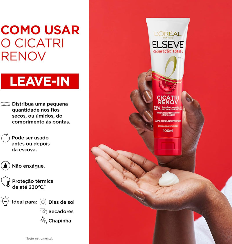 L’Oréal Paris, 109067, Leave-In De Tratamento Elseve Cicatri Renov, 50Ml