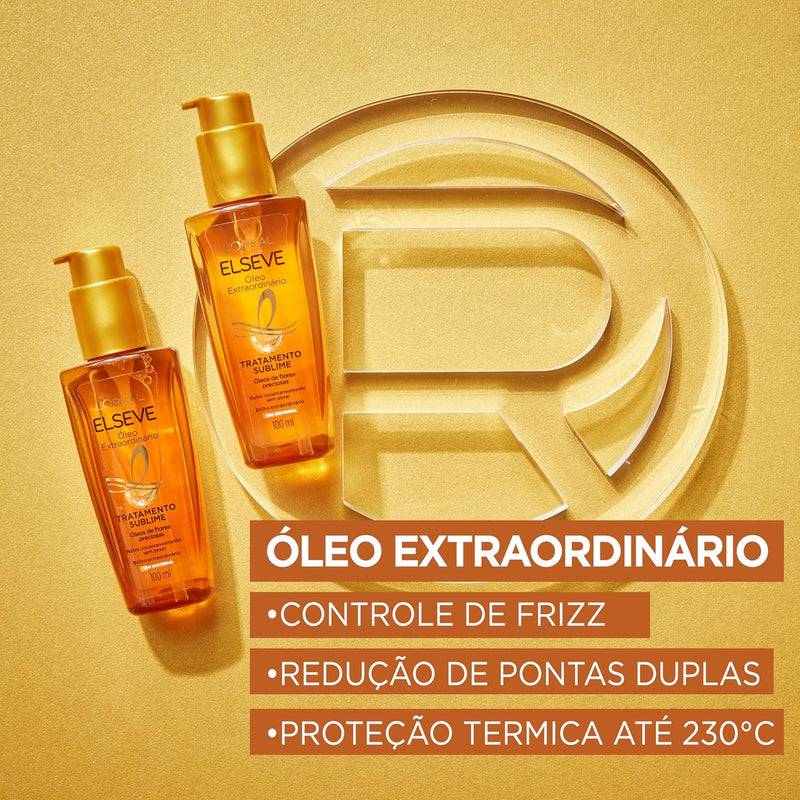 L'Oréal Paris Elseve Óleo Finalizador Óleo Extraordinário, Anti Frizz, Protetor Térmico, 100ml